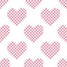Seamless pattern with striped hearts Valentine's Day background