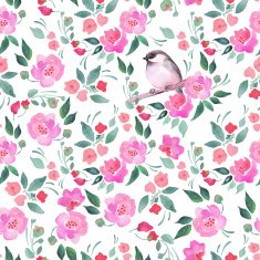 Watercolor floral background Seamless pattern Vector 1 N2