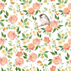 Watercolor floral background Seamless pattern Vector 3 N2