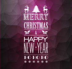 Abstract Christmas light background with retro typography