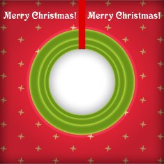Christmas round frame with place for text vector N3