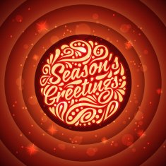 Holidays greeting card with a calligraphic lettering