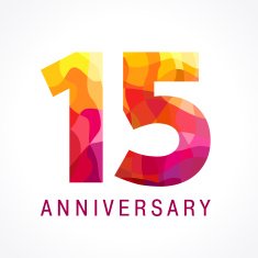 anniversary 15 red colored logo