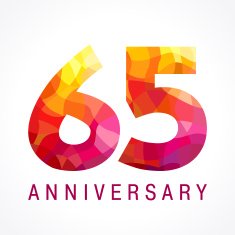 anniversary 65 red colored logo