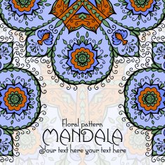 Mandala pattern design template Vintage ethnic background frame