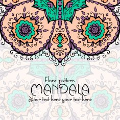 Mandala pattern design template Vintage ethnic background frame N2