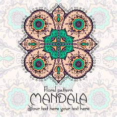 Mandala pattern design template Vintage ethnic background frame N3
