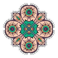 Isolated mandala pattern Vintage ethnic background frame N4