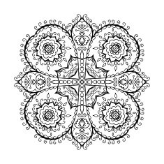 Isolated mandala pattern Vintage ethnic background frame N5
