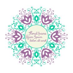 Mandala pattern design template Vintage ethnic background frame N5