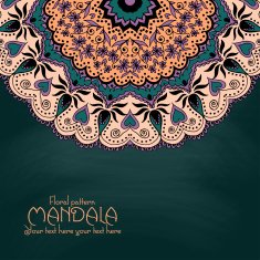 Mandala pattern design template Vintage ethnic background frame N7