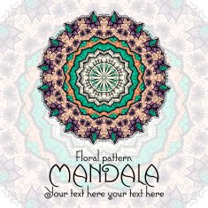 Mandala pattern design template Vintage ethnic background frame N10