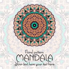 Mandala pattern design template Vintage ethnic background frame N11