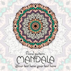 Mandala pattern design template Vintage ethnic background frame N12