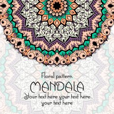 Mandala pattern design template Vintage ethnic background frame N13