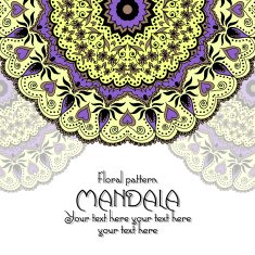 Mandala pattern design template Vintage ethnic background frame N14