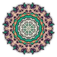 Isolated mandala pattern Vintage ethnic background frame N12