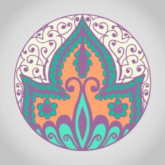 Isolated mandala pattern Vintage ethnic background frame N15