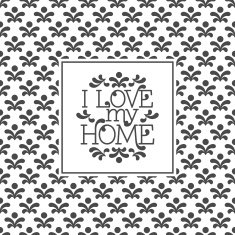 I love my Home lettering in frame on seamless background N4