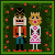 x-stitch christmas card with nutcracker and princess N2