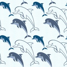 Seamless pattern with cartoon dolphins N2