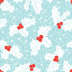 Seamless pattern with holly Christmas background