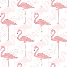 Vector seamless pattern with flamingos N2