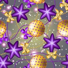 New Year pattern with ball Christmas wallpaper N16