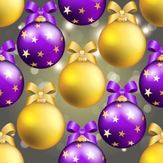 New Year pattern with ball Christmas wallpaper N34