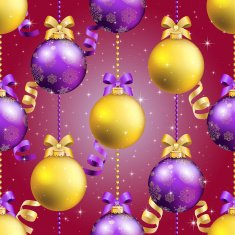 New Year pattern with ball Christmas wallpaper N48