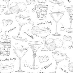 scetch pattern unforgettables cocktails