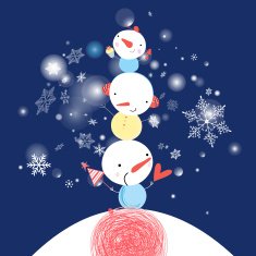 New year greeting card with snowman