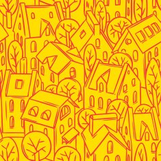 City seamless pattern with roofs N3