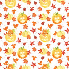 Autumn Halloween scenery seamless vector print
