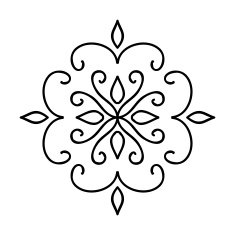 Isolated Abstract Floral pattern on white background N10