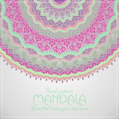 Mandala pattern design template Vintage ethnic background frame N24
