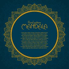 Golden mandala pattern design template Vintage ethnic background frame N7