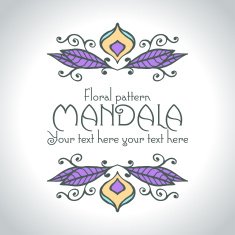 Mandala pattern design template Vintage ethnic background frame N28