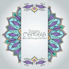 Mandala pattern design template Vintage ethnic background frame N29