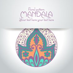 Mandala pattern design template Vintage ethnic background frame N30