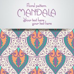 Mandala pattern design template Vintage ethnic background frame N31