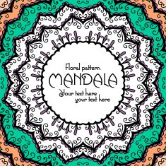 Mandala pattern design template Vintage ethnic background frame N32
