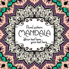 Mandala pattern design template Vintage ethnic background frame N33