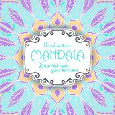 Mandala pattern design template Vintage ethnic background frame N34