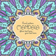 Mandala pattern design template Vintage ethnic background frame N35