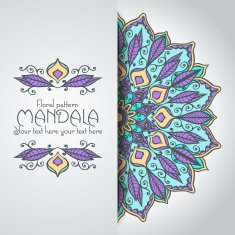 Mandala pattern design template Vintage ethnic background frame N38