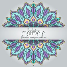 Mandala pattern design template Vintage ethnic background frame N39