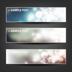 Set of Colorful Sparkling Bright Horizontal Headers and Banners N10