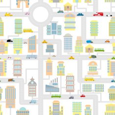 Morning city seamless pattern N2