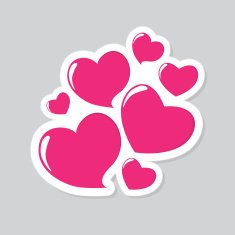 Heart Form Sticker Vector Illustration N4